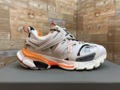 balenciaga track 3 sneakers in white and orange bla001