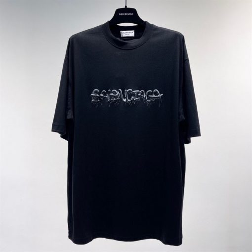 BALENCIAGA MEN'S SLIME T-SHIRT MEDIUM FIT IN BLACK - BAS011