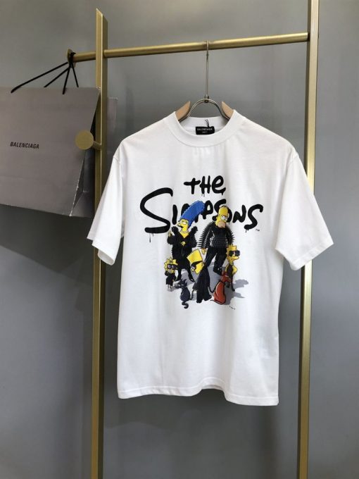 BALENCIAGA MEN'S THE SIMPSONS TM & © 20TH TELEVISION T-SHIRT OVERSIZED IN WHITE - BAS005
