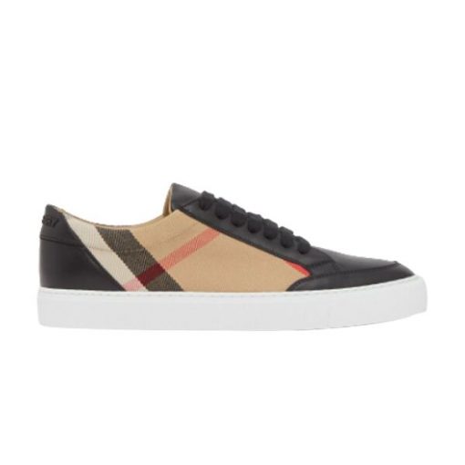 BURBERRY LEATHER AND HOUSE CHECK COTTON SNEAKERS – BBR014