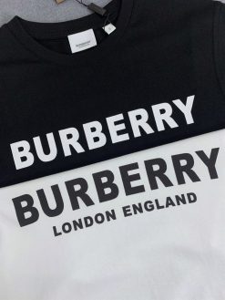BURBERRY LOGO PRINT COTTON T-SHIRT IN WHITE - BRS009