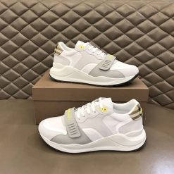 BURBERRY VINTAGE CHECK VELCRO STRAP SNEAKERS IN WHITE - BBR003
