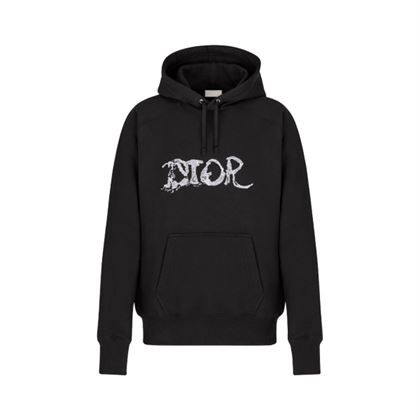 DIOR AND PETER DOIG HOODED SWEATSHIRT BLACK - DOS009