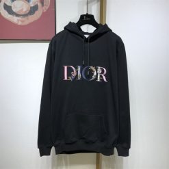 DIOR FLOWERS EMBROIDERED HOODIE BLACK - DOS008