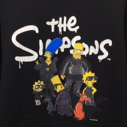 BALENCIAGA MEN SIMPSONS TM AND 20TH TELEVISION HOODIE WIDE FIT IN BLACK - BH014