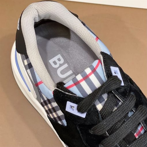 BURBERRY CHECK NYLON, LEATHER AND SUEDE SNEAKERS - BBR031