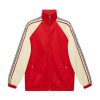 GUCCI OVERSIZE TECHNICAL JERSEY ZIP TRACK TOP RED - GCK002