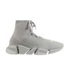 BALENCIAGA MEN'S SPEED 2.0 LACE-UP RECYCLED KNIT SNEAKER IN GREY - BLA035
