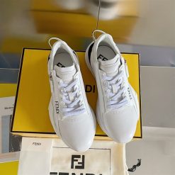 FENDI FLOW WHITE LEATHER LOW TOPS - FDS015