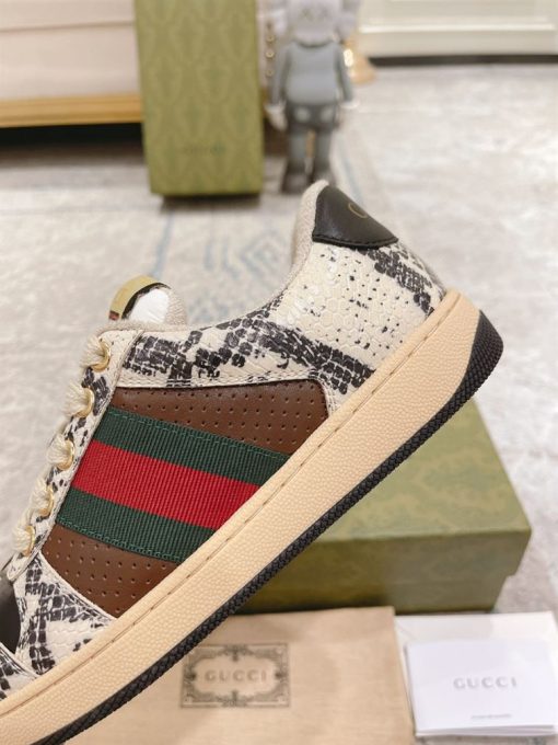 GUCCI SCREENER PYTHON-EMBOSSED LEATHER SNEAKER - GCC108