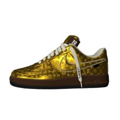 LOUIS VUITTON X NIKE AIR FORCE 1 LOW-TOP SNEAKERS IN GOLD - LVS114