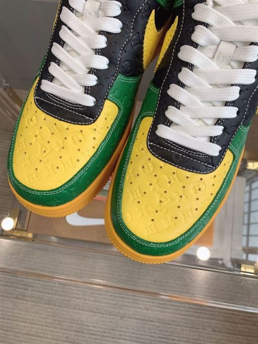 LOUIS VUITTON X NIKE AIR FORCE 1 LOW-TOP SNEAKERS IN YELLOW AND GREEN - LVS108
