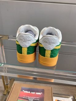 LOUIS VUITTON X NIKE AIR FORCE 1 LOW-TOP SNEAKERS IN YELLOW AND GREEN - LVS108