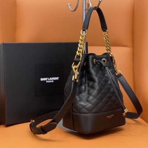 YSL EMMANUELLE SMALL BUCKET BAG IN QUILTED LAMBSKIN - YB043
