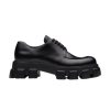 PRADA MONOLITH BRUSHED LEATHER LACE-UP SHOES - PRS060