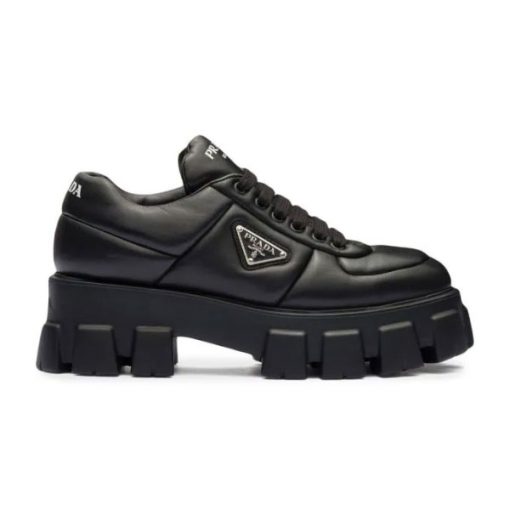 PRADA SOFT PADDED NAPPA LEATHER LACE-UP SHOES - PRS054