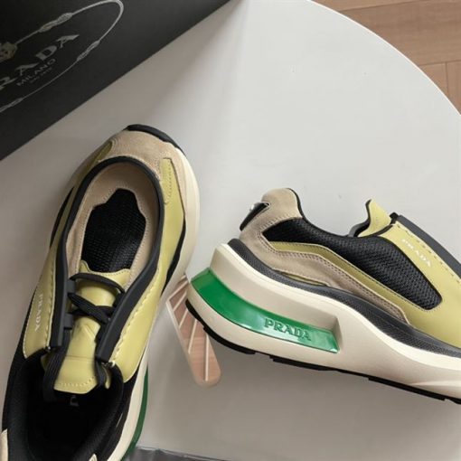 PRADA SYSTEME BRUSHED LEATHER SNEAKERS - PRS049