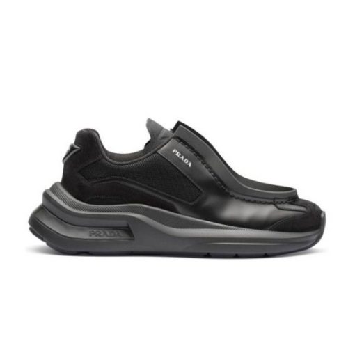 PRADA SYSTEME BRUSHED LEATHER SNEAKERS - PRS050